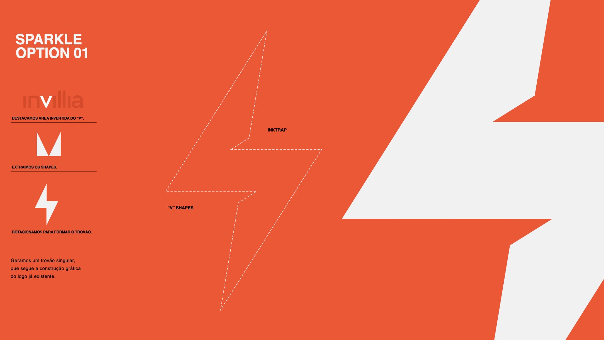 Sparkle option 01 — bolt extracted from the inverted "V".